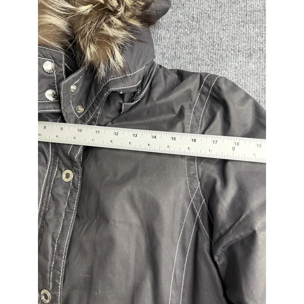 Michael Kors Black Winter Faux Fur MK Puffer Jacket Coat Womens Size M‎ USA